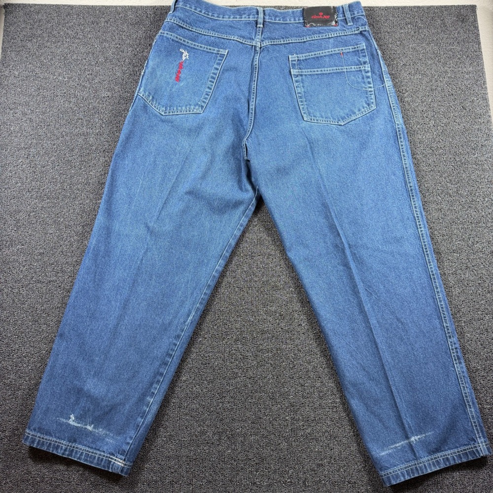 VTG FUBU The Collection Carpenter Jeans Mens 40x32 Baggy Wide Leg Blue Denim 90s